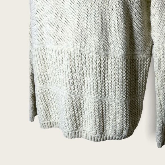Zara Man Textured Cotton Cream Knit Sweater Size Xl - Picture 4 of 6
